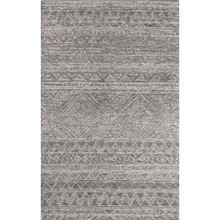 MOMENI 2 x 8 ft. Mallorca-1 Hand Hooked Runner Rug Grey MALLOMRC-1GRY2080